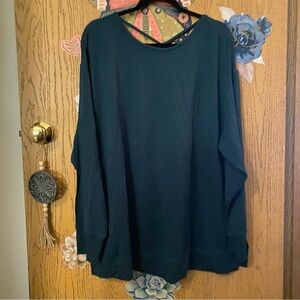 Lane Bryant Forest Green Workout Athletic Shirt with Back Detail Size 18/20